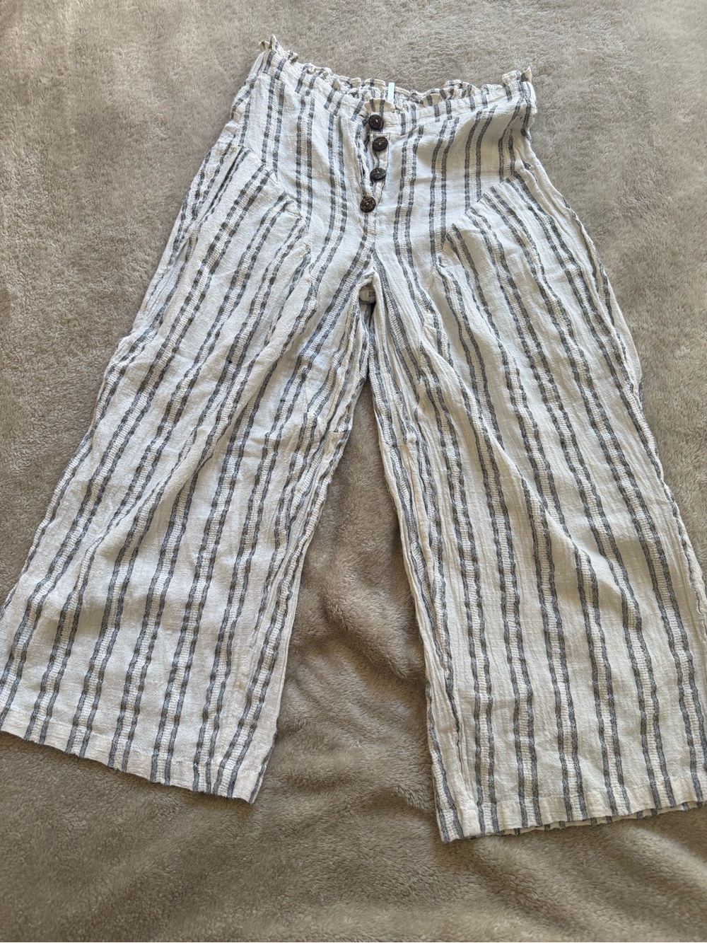 Free people poppy pants neutral stripe combo
